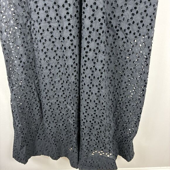 Madewell Sleeveless Eyelet V-Neck Maxi Dress Black NS772 size 6 NWT - Picture 5 of 10